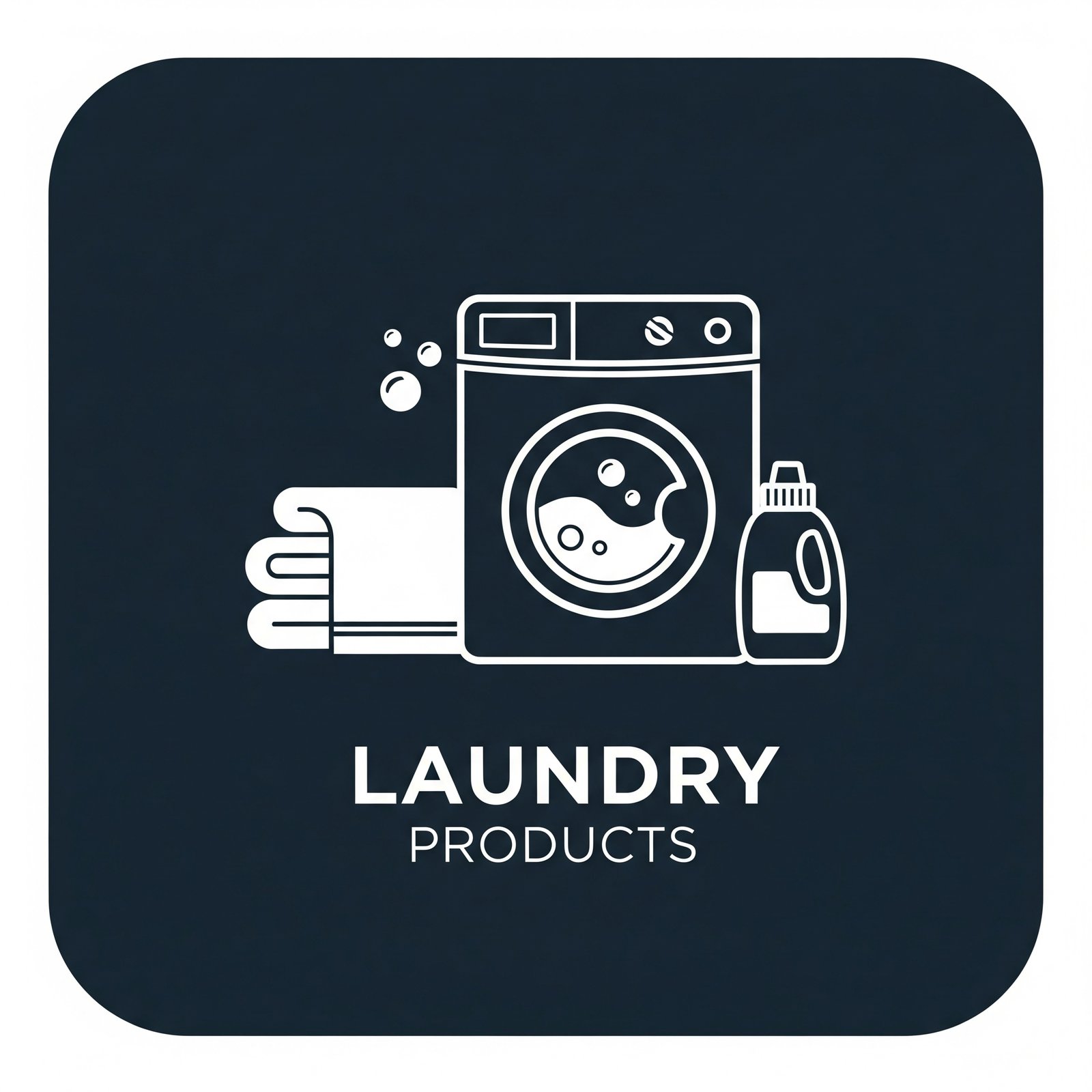 A Blue Icon showing a washing machine and laundry next to it